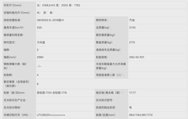 第5代EA888发动机＋新造型 新款大众揽境申报图2