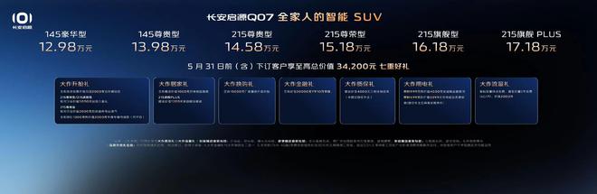售价12.98-17.18万元 长安启源Q07正式上市2
