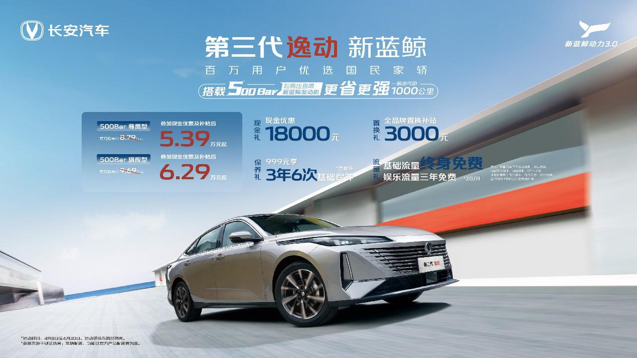 搭载新蓝鲸500Bar发动机 2025款逸动补贴后5.39万起