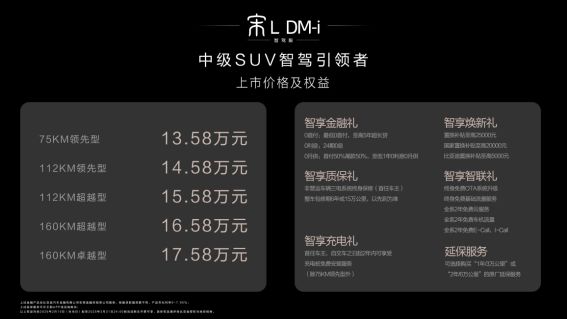 比亚迪宋L DM-i智驾版正式上市 售13.58万元起2
