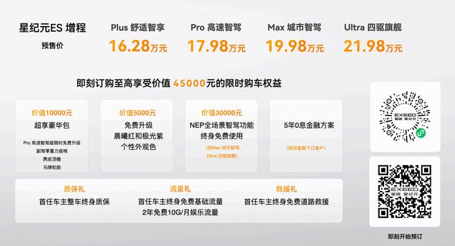 高阶智驾高分交卷 星纪元ES增程预售16.28万起2