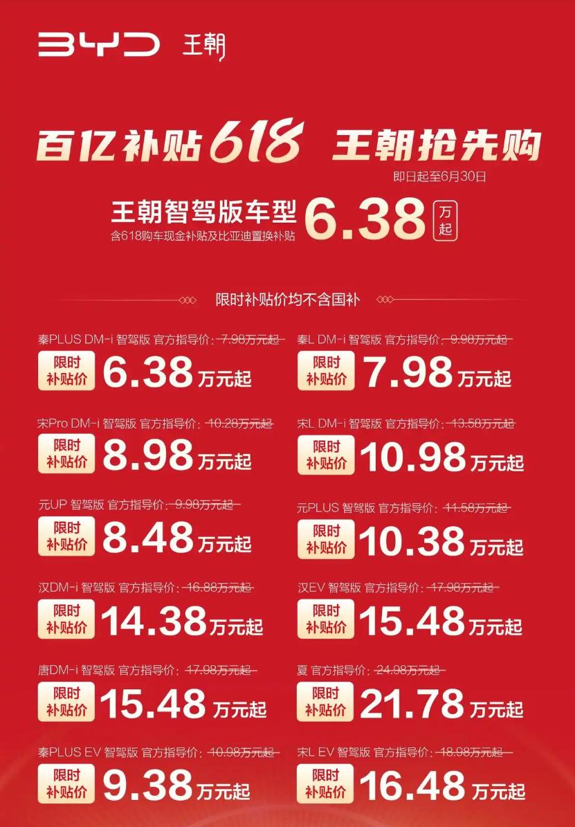最高优惠5.3万 比亚迪22款车型限时促销3