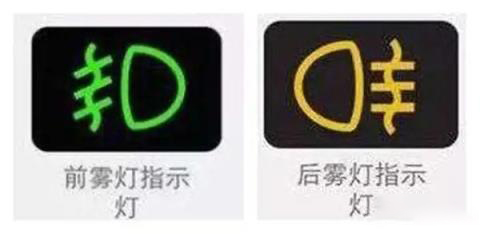 雾灯标志是什么样子的